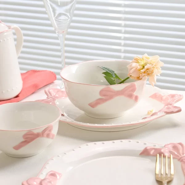wedding-ceramic-tableware-set-in-bulk-with-bow-decorated-2