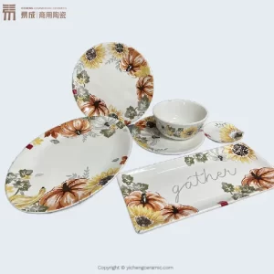 Individuelles-Keramik-Geschirr-Set-Kürbis-Design-Teller-und-Schüssel-Set-für-Elegantes-Essen-7