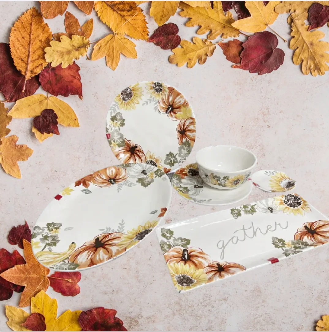 Custom-Ceramic-Tableware-Set-Pumpkin-Design-Plate-and-Bowl-Set-for-Elegant-Dining