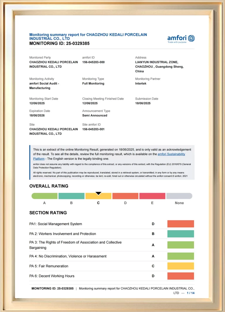 kedali-porcelain-manufacturer-BSCI certificate