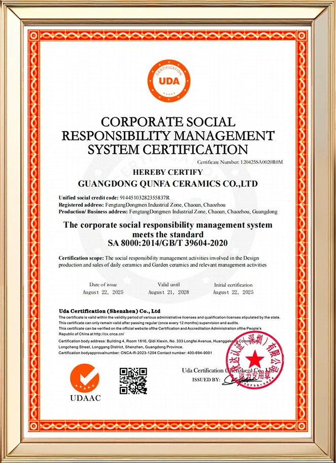 Qunfa-Leading Ceramics Manufacturer, Our Certificates-2