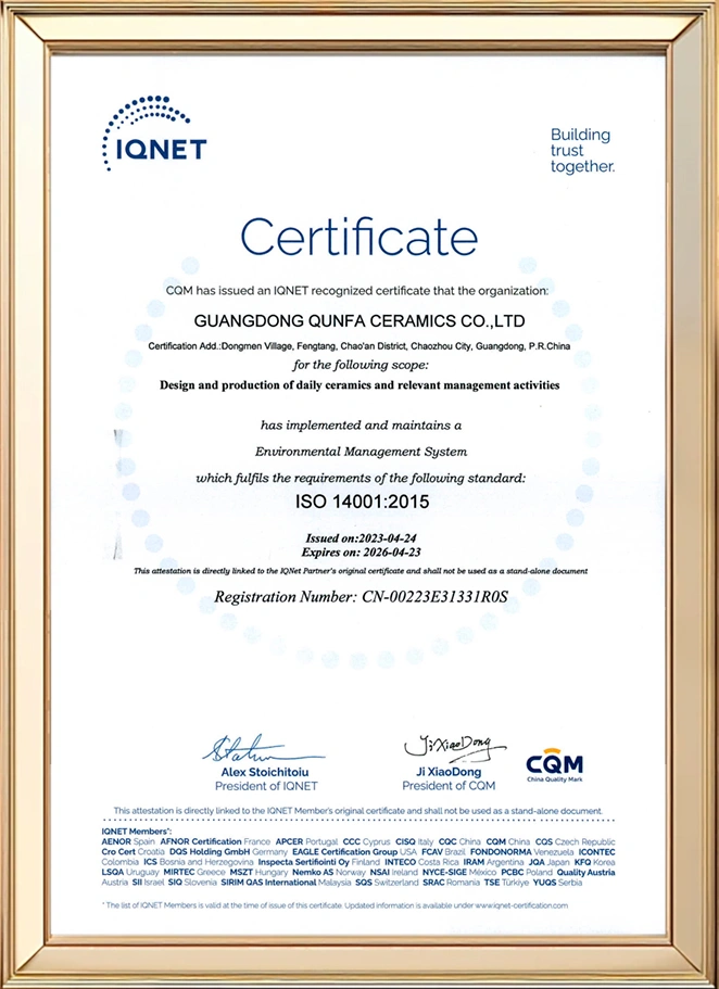 Qunfa-Leading Ceramics Manufacturer, Our Certificates-5
