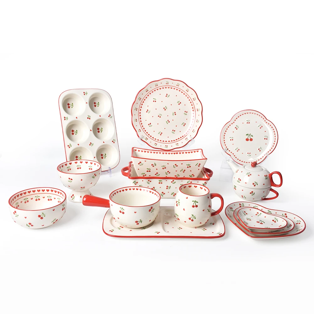 Wholesale-set-of-cherry-relief-ceramic-tableware-1